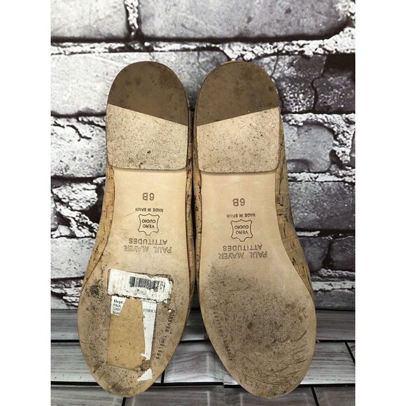 Paul Mayer Attitudes Gold Natural Cork Ballet Flats Shoes Women Sz 6.5M US/37EU - Picture 15 of 16